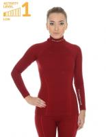 Brubeck Футболка женская дл.рукав Wool Merino 78% Бордо в Ярославле