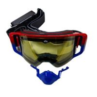 AiM Очки снегоходные с магнитной линзой и подогревом (PRO) 31-107 Accu Heated Red-Blue Glossy в Ярославле